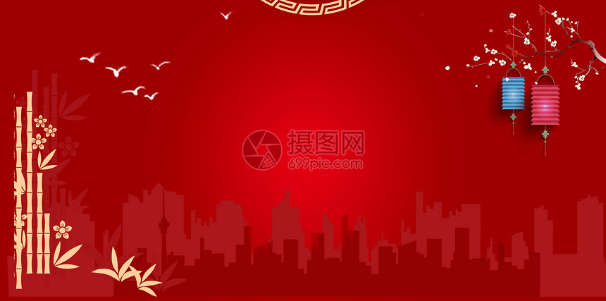 2018狗年新年喜庆热闹背景图片