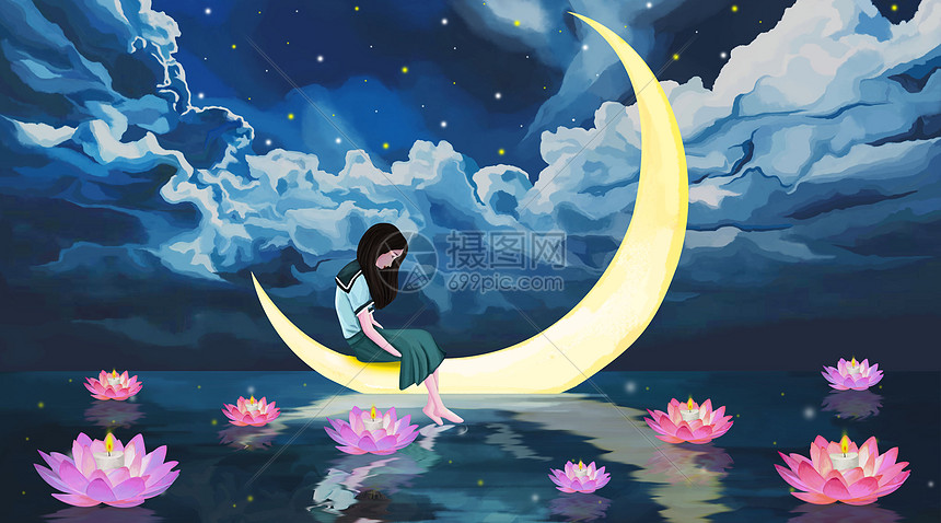 月亮上女孩的思念