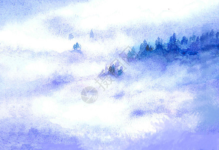 云雾环山背景图片
