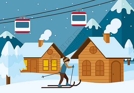 冬日滑雪背景图片