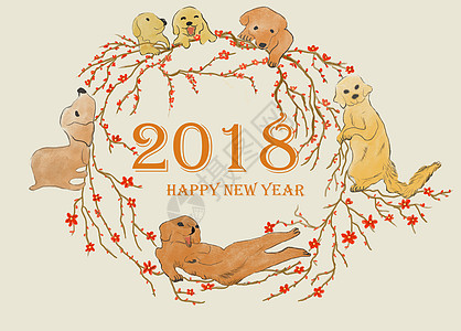 新年瑞犬图片