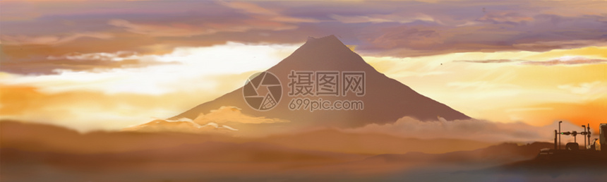 唯美富士山图片