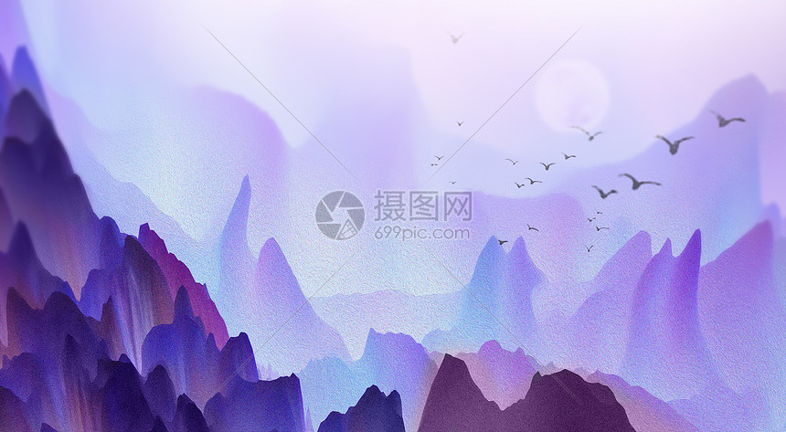 紫色山丘风景图片图片