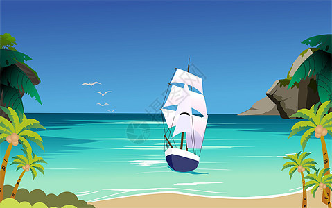 大海 帆船背景图片