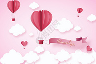 情人节气球海报图片
