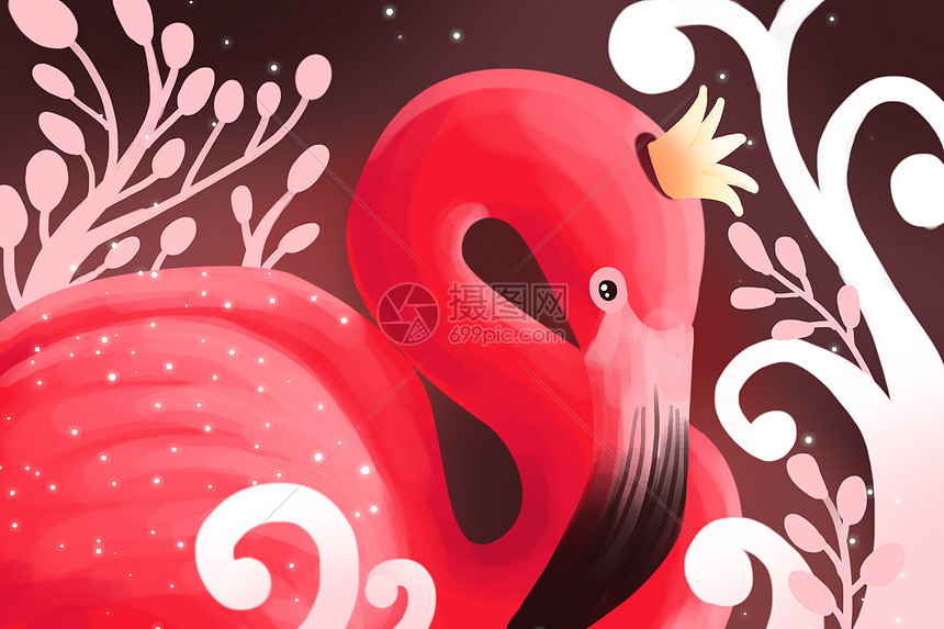 火烈鸟装饰画图片素材_免费下载_psd图片格式