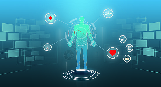 人工智能健康医疗科技背景图片