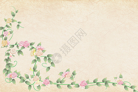 小清新玫瑰花藤背景图片