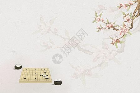 桃花围棋比赛高清图片