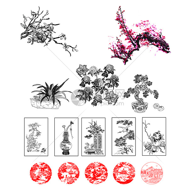 花纹矢量线条图片