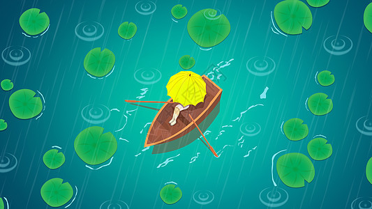 清新二十四节气谷雨插画图片