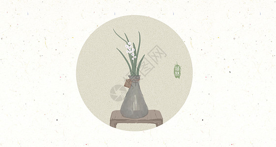 植株插画手绘水仙花卉高清图片