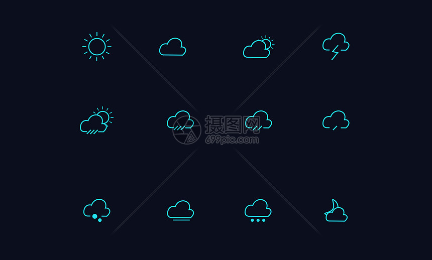 天气矢量图标图片