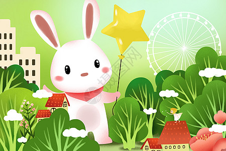 春天里的小白兔高清图片