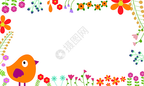 花卉儿童矢量背景图片