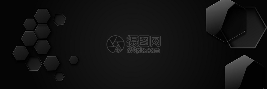 矢量黑色几何banner 第1页