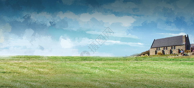 欧式别墅欧式田园农场背景设计图片