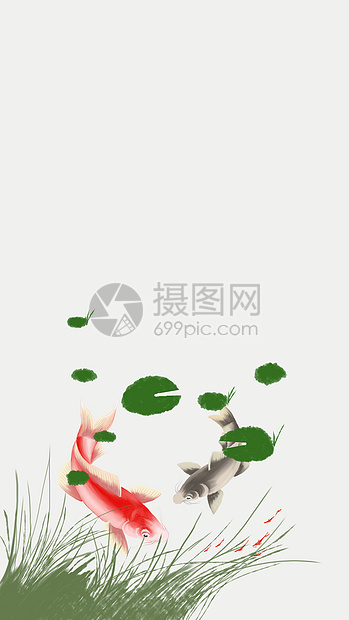 水墨插画小暑图片