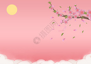 樱花季元素背景图片