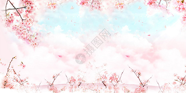 春季樱花节创意背景图樱花节高清图片