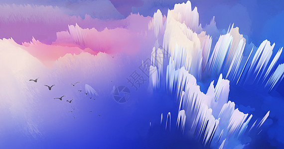 三维彩色峡谷背景线条高清图片素材