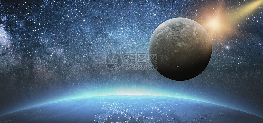 黑色宇宙地球酷炫海报图片