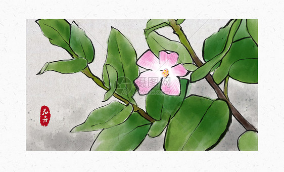 花卉植物中国风插画图片