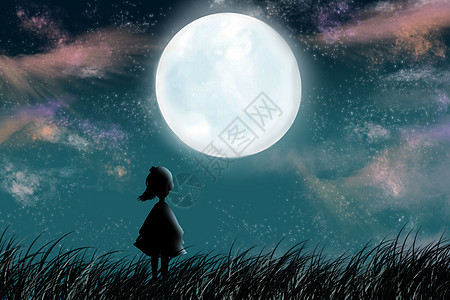 路虎 揽胜极光女孩仰望星空插画