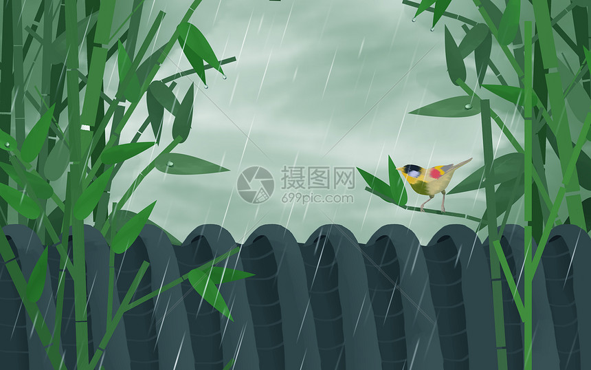 清明雨水图片