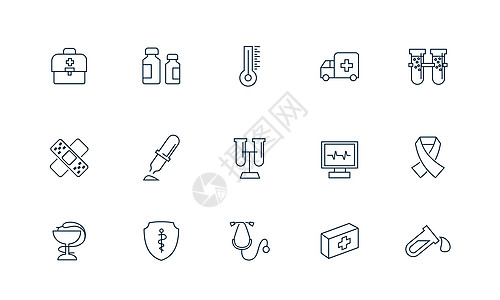 医用图标医学医疗图标插画