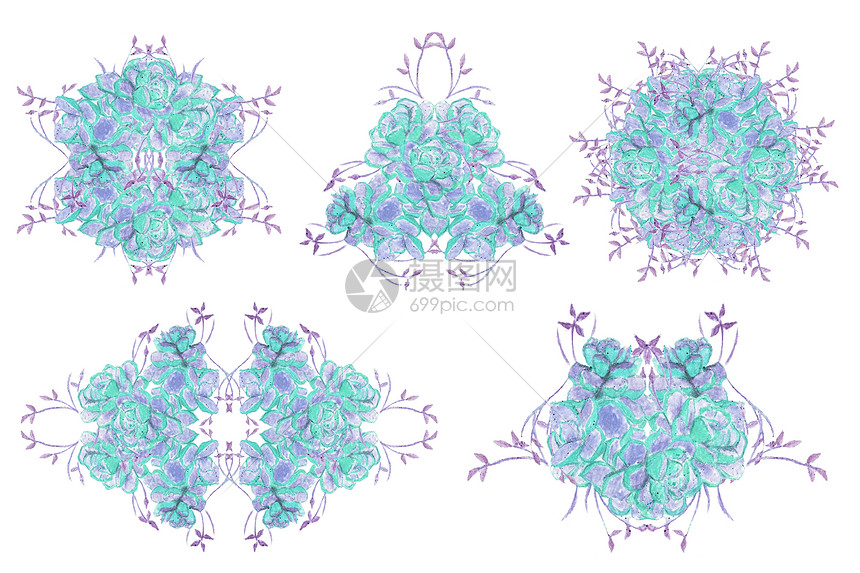水彩清新多肉图片