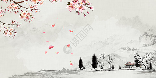 中国风水墨背景图古风背景素材设计图片