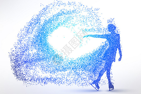 跳舞的女人滑冰动作剪影设计图片