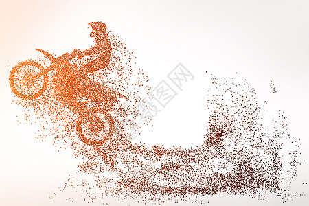 飞分离摩托车运动剪影设计图片