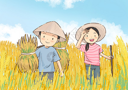 在农田里劳动的农民图片素材