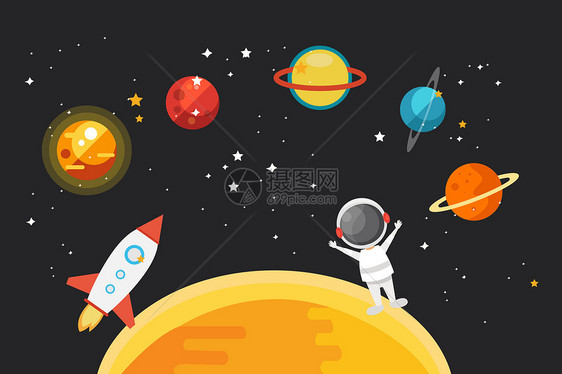 唯美插画 宇宙科技.