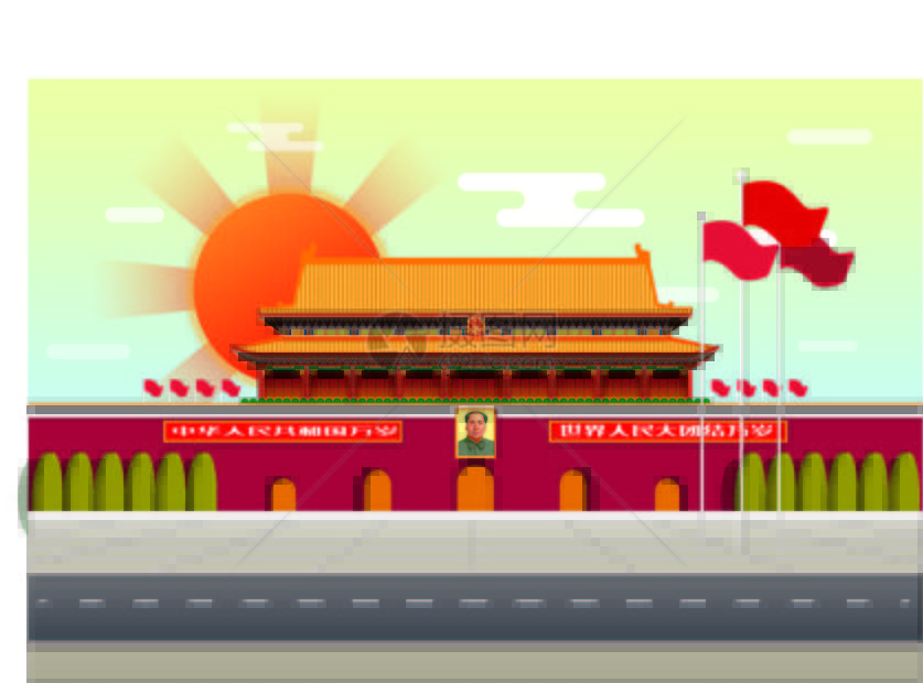 北京天安门矢量插画