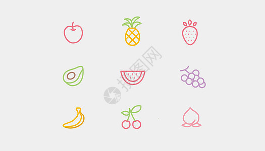葡萄水果图标icon插画