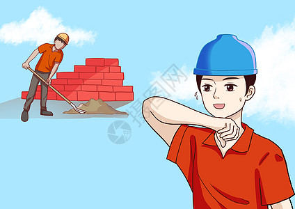 建筑工人在劳动背景图片