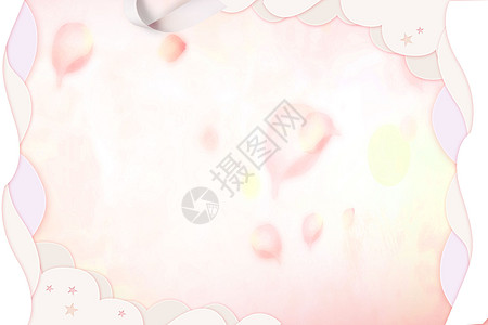 浪漫背景粉红色花瓣边框高清图片
