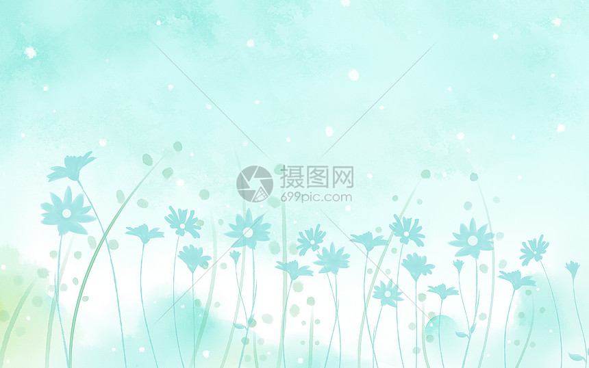 水彩雏菊背景图片