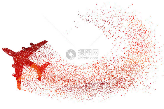 飞机剪影粒子图片