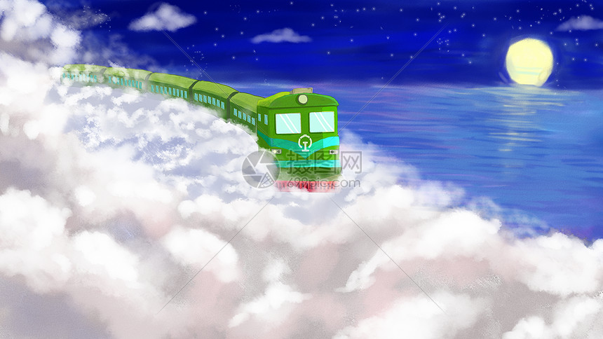 夜晚运行的火车图片素材_免费下载_psd图片格
