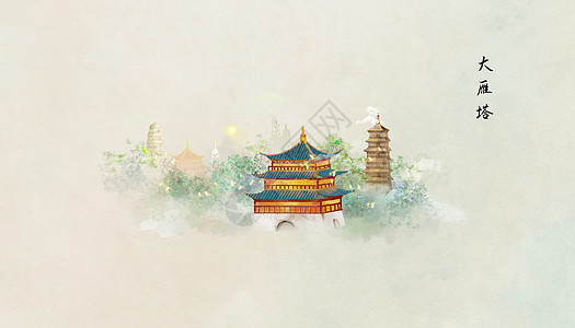 西安大雁塔背景图片