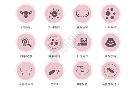 抽象图妇科小图标icon插画