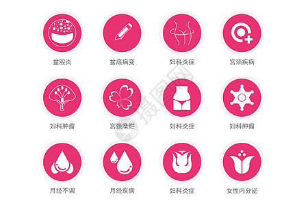 女性医疗抽象妇科图标icon插画