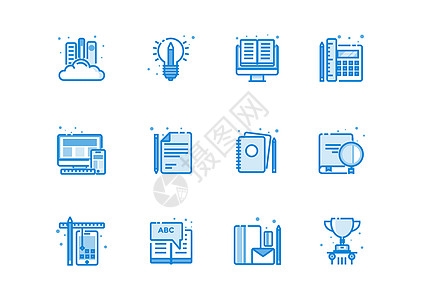 教育图标互联网教育文件笔高清图片