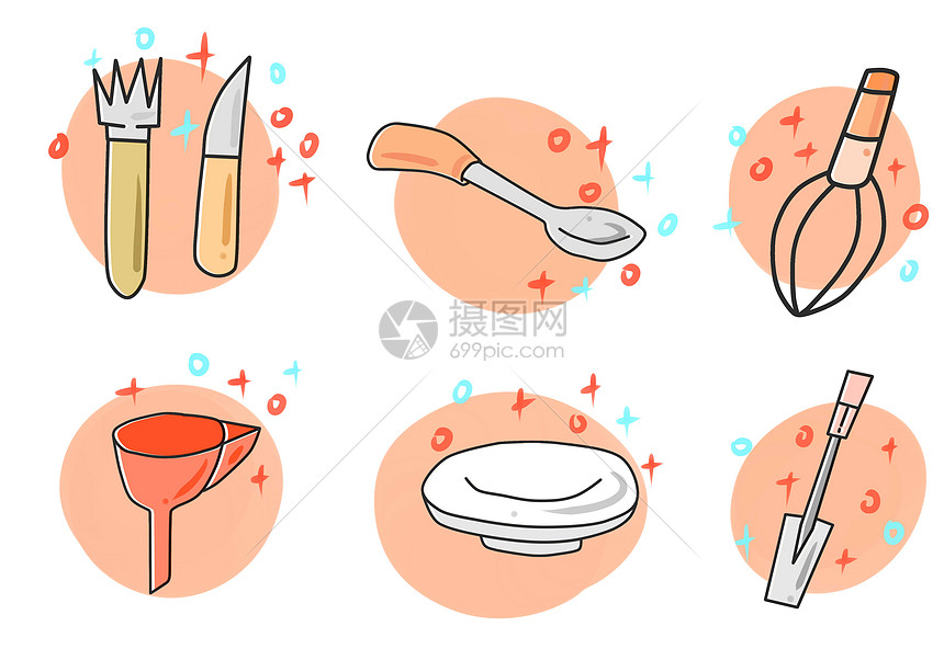 厨房用品卡通图标图片