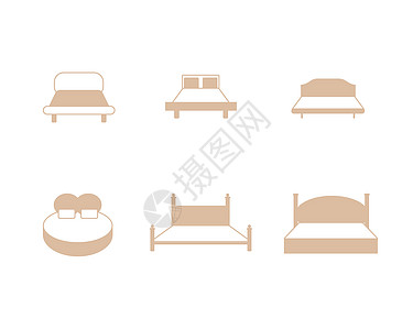 家具图标双人床三人床高清图片