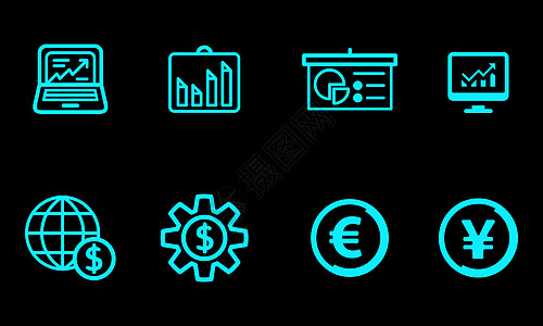 电脑 钱金融图标插画